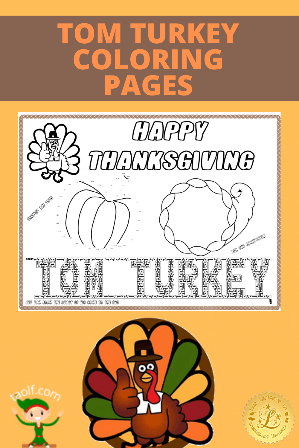 Tom Turkey adds New Coloring Page