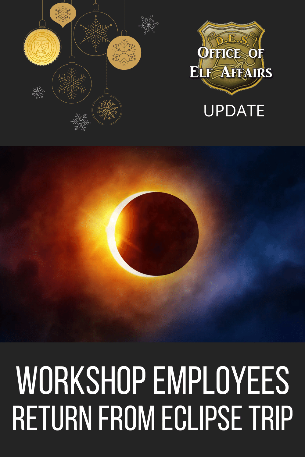 Workshop Employees Returning Today from Eclipse Trip
